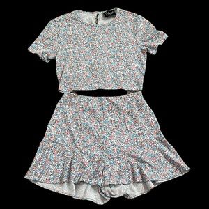 Crop top short set